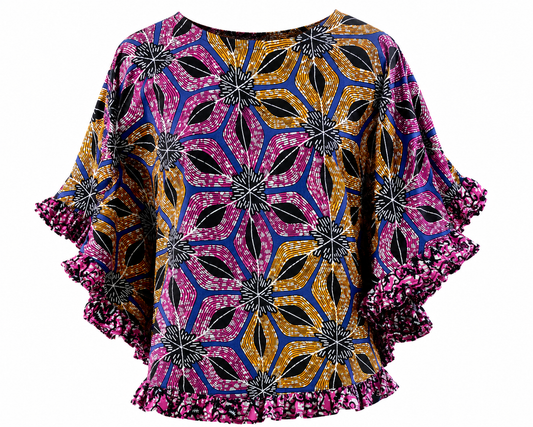 AMARA JEWEL BLOOM BATWING ANKARA TOP - OMTP80926