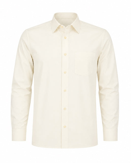 CLASSIC CREAM BOYS LONG SLEEVE FORMAL SHIRT (6 - 13 YRS) - A15821601CRM