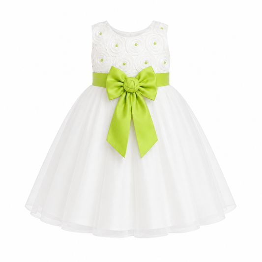 WHITE ROSE BALL GOWN/ GREEN 25762LGR 2-4YR