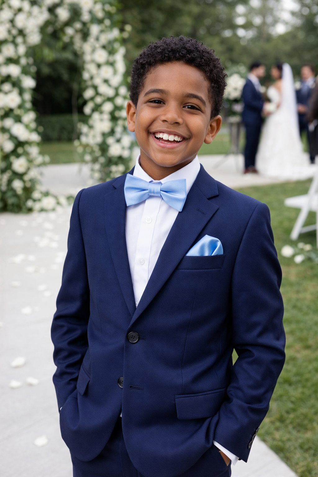 SKY BLUE SATIN BOW TIE - 1 INCH STRAP - BW0102SKBL