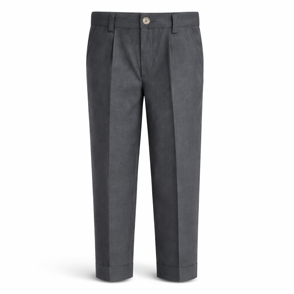 LITTLE GENTLEMAN GREY CLASSIC SUIT TROUSERS - SMTR101CHGRY