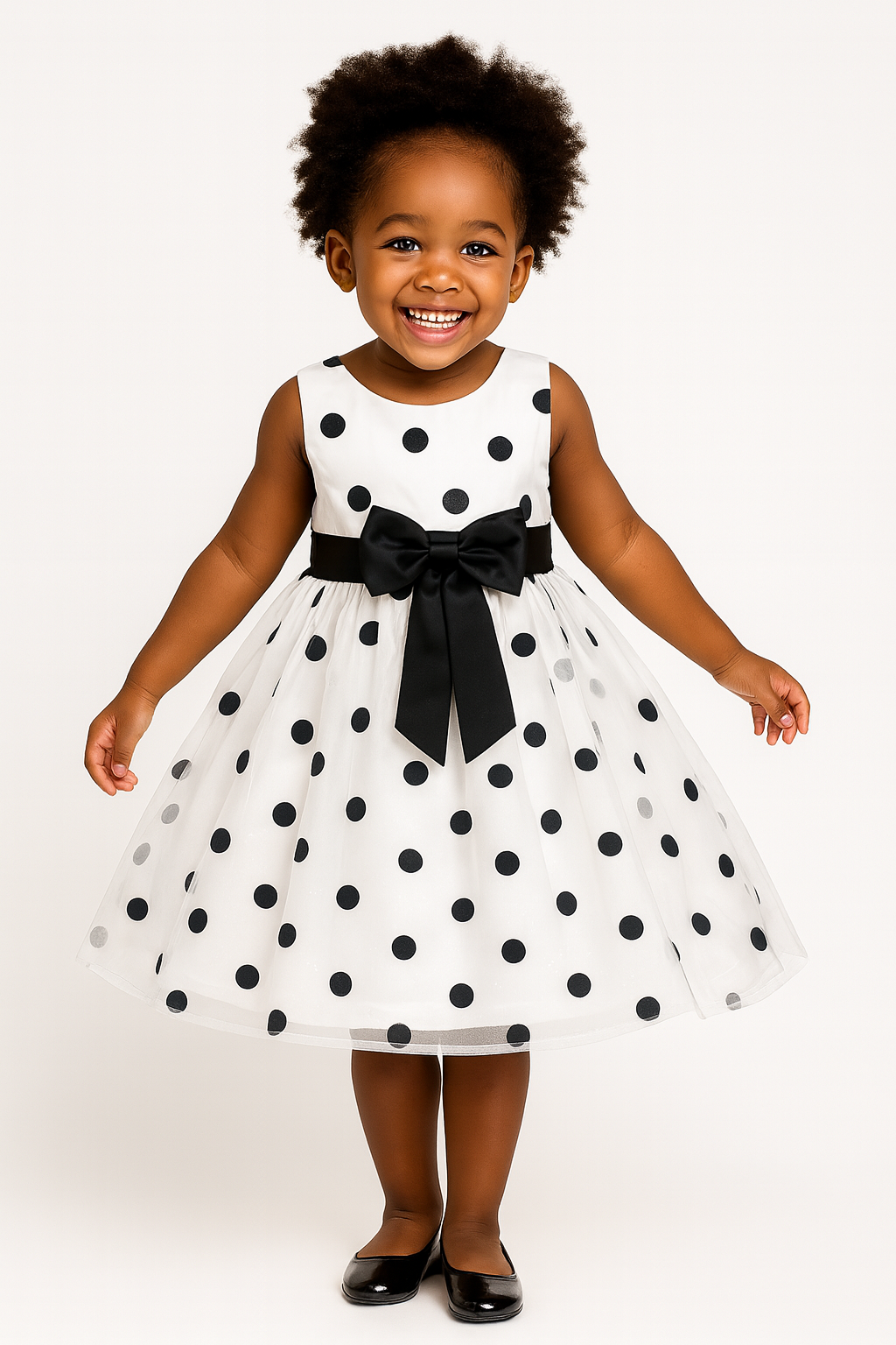 POLKA CHARM PARTY DRESS - CSPLBLK851095