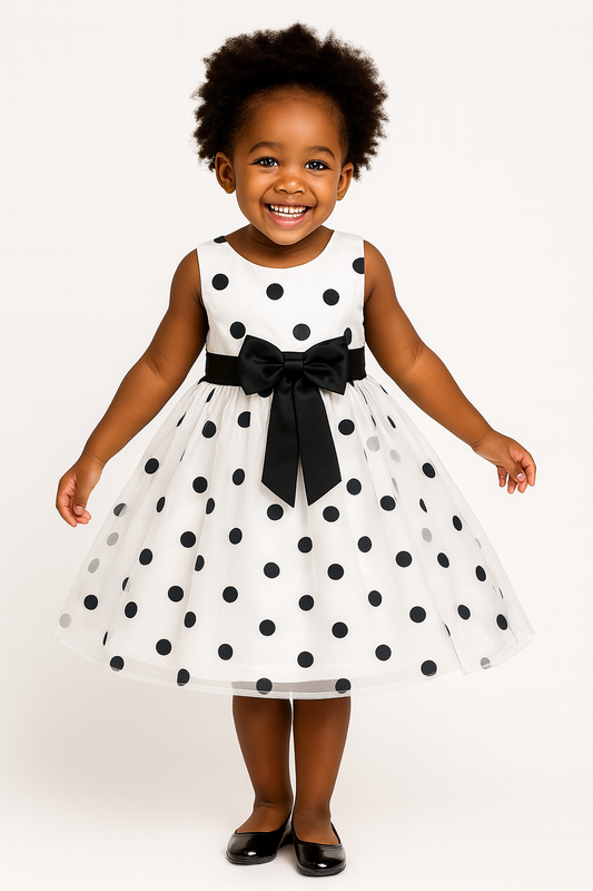 POLKA CHARM PARTY DRESS - CSPLBLK851095