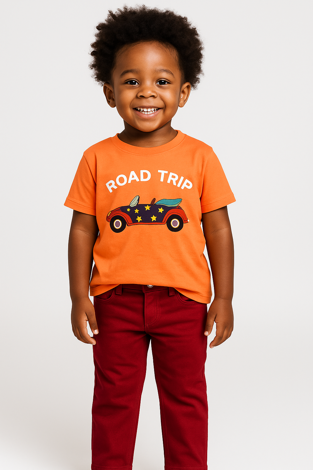 ORANGE ROAD TRIP TEE - B211ORG (12MTHS-3YRS)