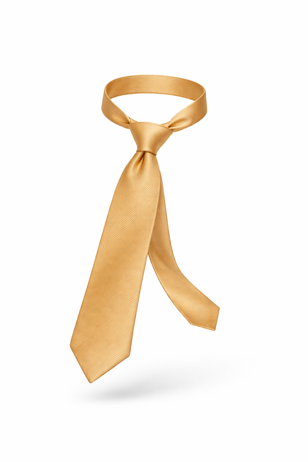 RIBBED SATIN CHAMPAGNE GOLD LONG TIE - ABW500CHGLD