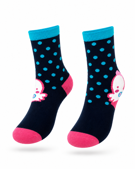 CANDY DOT CHARACTER SOCKS - MS6953NYBLPLK