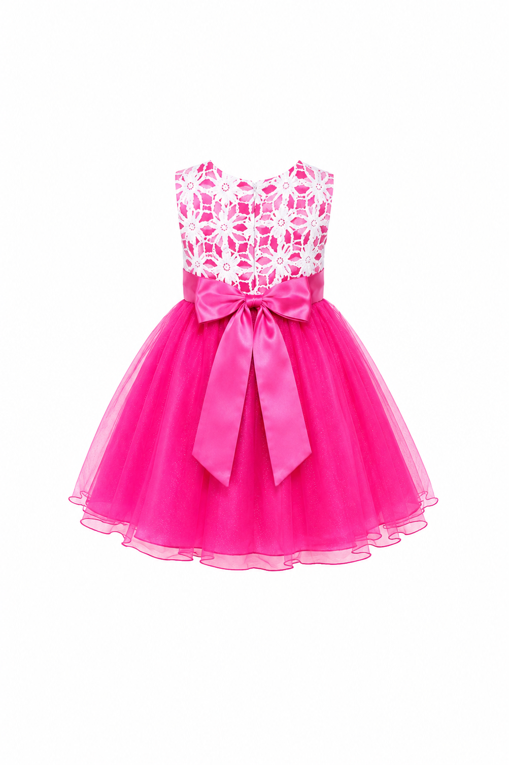 FUCHSIA PINK TISSUE PARTY DRESS SMS819FPNK 12MTH-6YRS