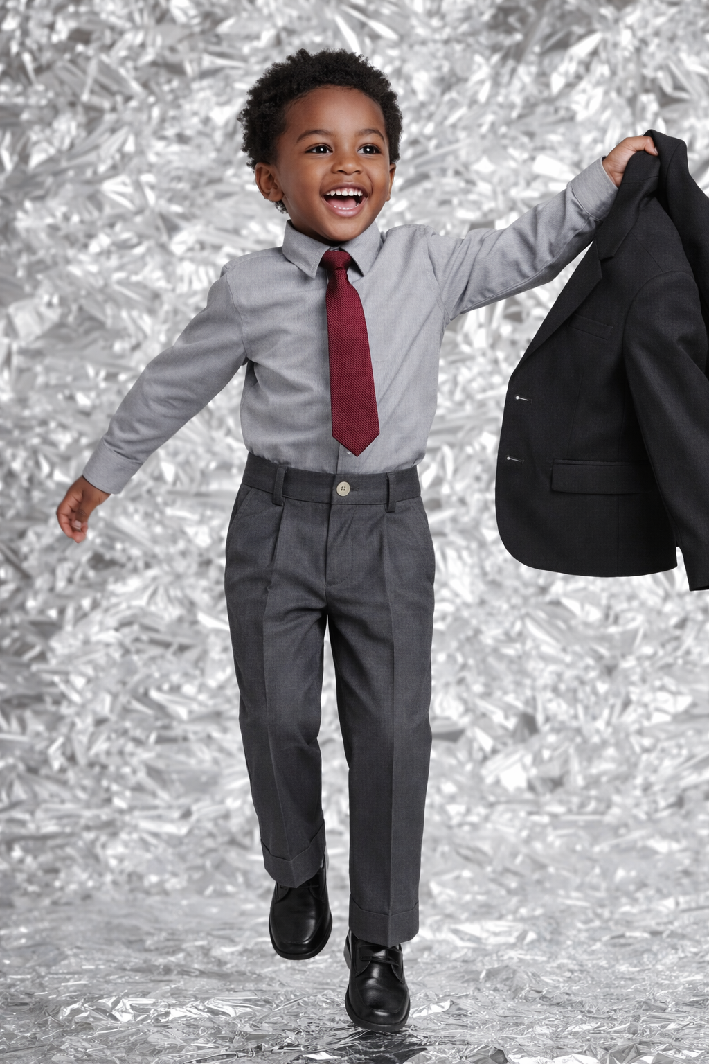 LITTLE GENTLEMAN GREY CLASSIC SUIT TROUSERS - SMTR101CHGRY