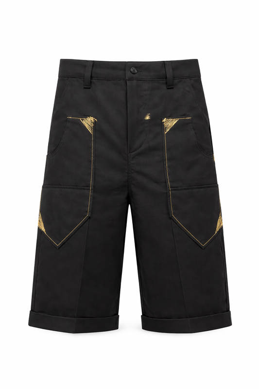 BLACK CHINO SCOUT 3/4 SHORTS - F05ONXBLX