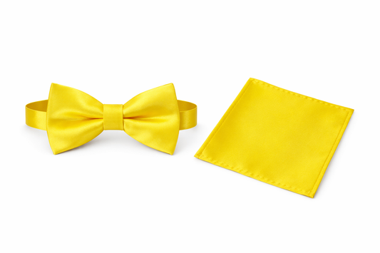 SWEET YELLOW BOW TIE & POCKET SQUARE SET - AB311324094SWYL