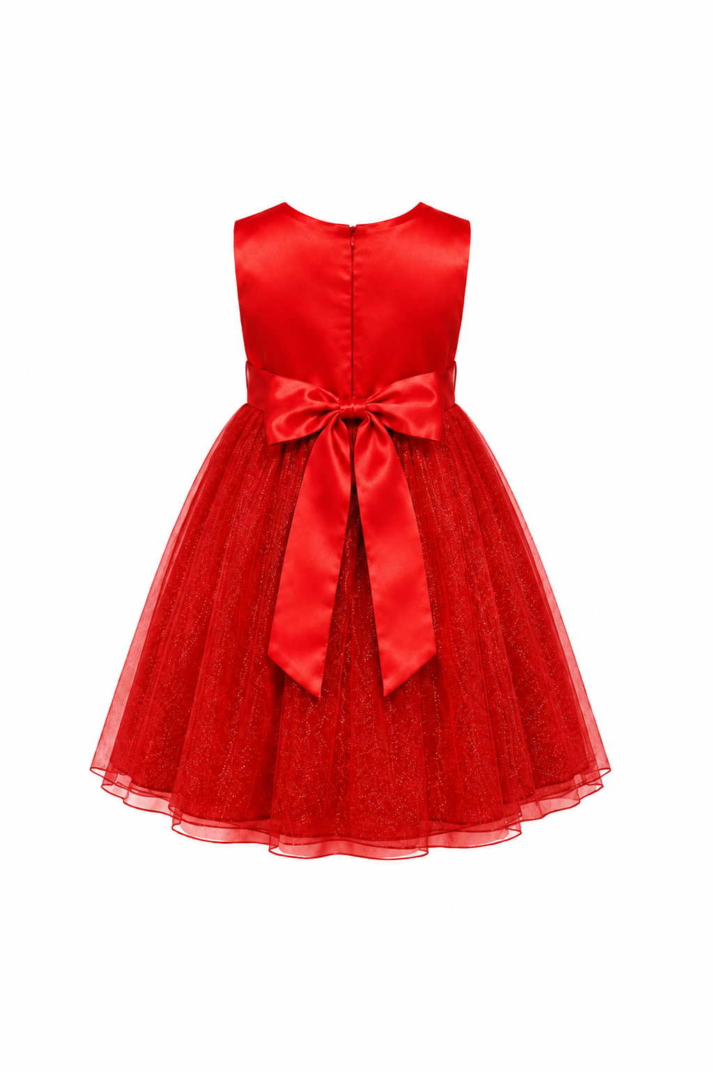 RED ROSETTE PRINCESS PARTY DRESS MSDRRED