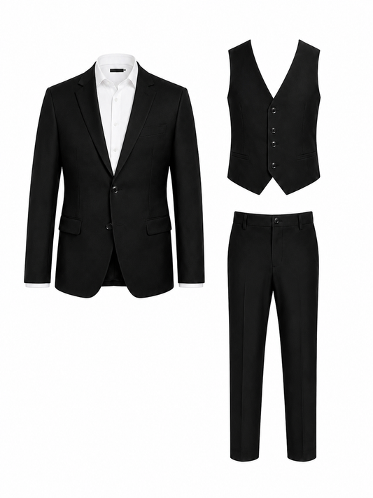 BLACK CHRIS 3PC SUIT - MS115OB  1-16YRS