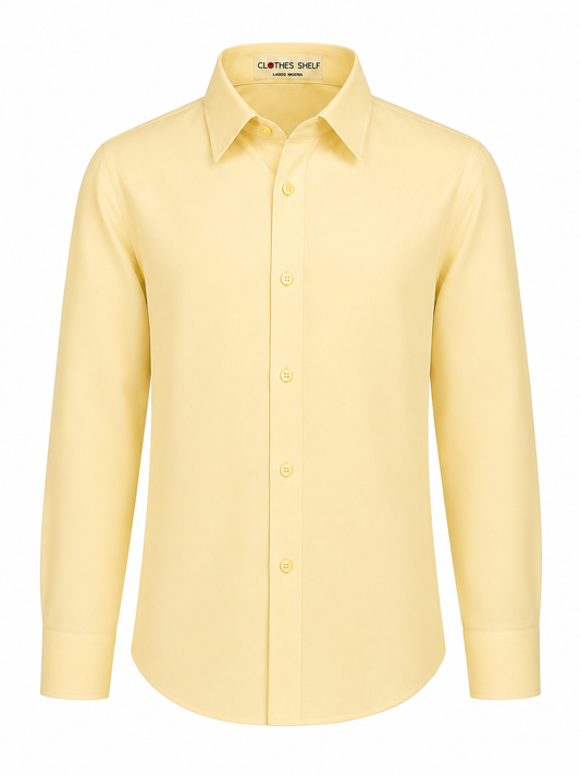 CREAMY YELLOW BUTTER "LONG SLEEVE DRESS SHIRT - GDS101CRYEL