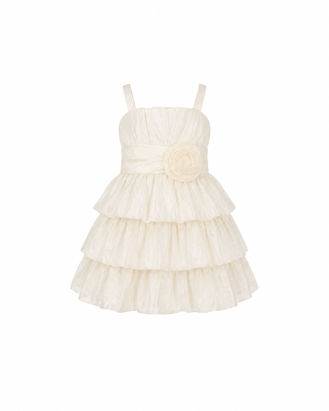 🌼IVORY STRAPPY TIERED PARTY DRESS - SMD101IVY 2-8YRS