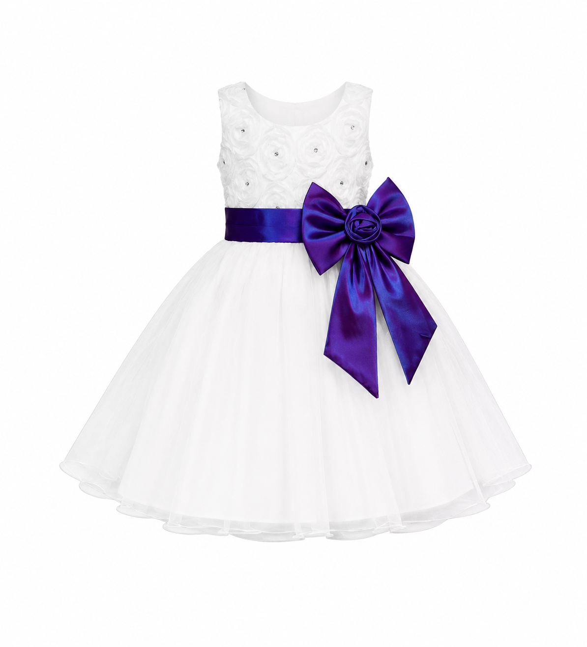 WHITE ROSE BALL GOWN/ PURPLE - 25766PPL