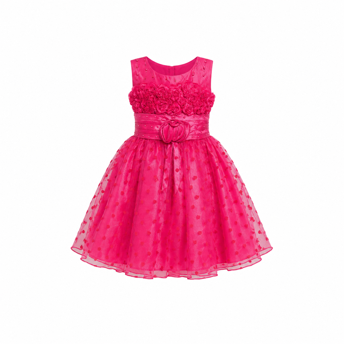 PINK ROSETTE PARTY HEART DRESS MS6022PNK 0mth-8YRS