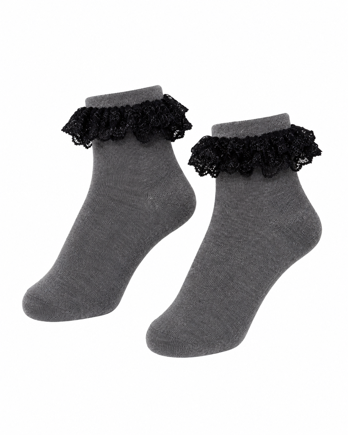 GREY LACY PRINCESS SOCKS - MS018GRY