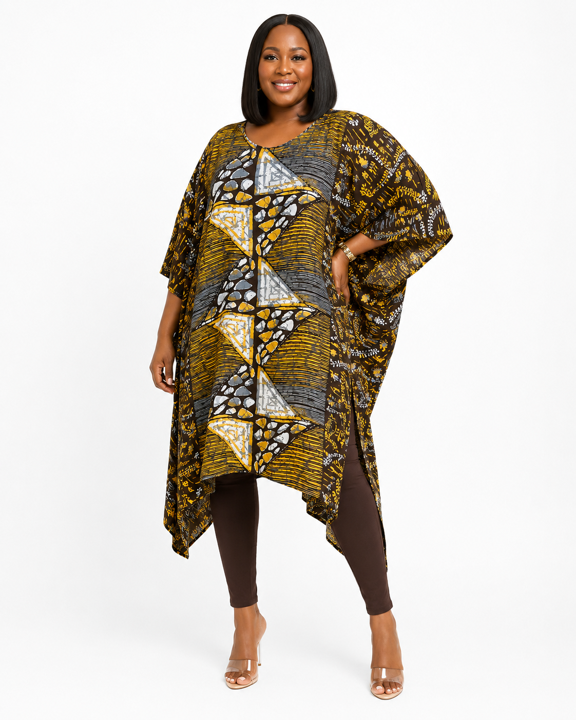 ADUNNI GOLDEN EARTH GEO KAFTAN - OMAD130826GLD