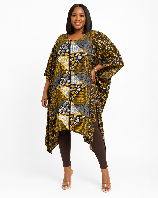 ADUNNI GOLDEN EARTH GEO KAFTAN - OMAD130826GLD
