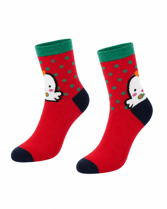 RED CARTOON CREW SOCKS - MS6953RDPL
