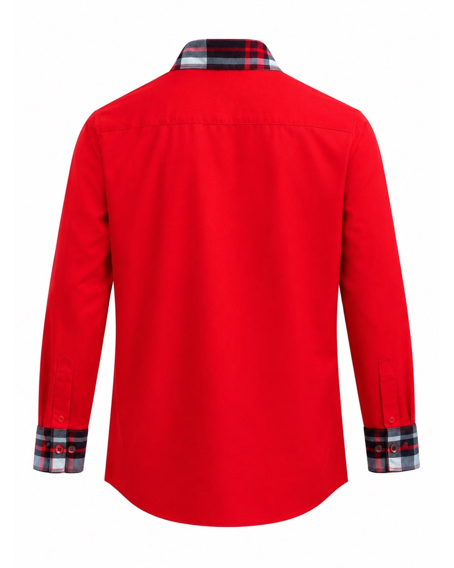 CRIMSON EXPLORER LONG SLEEVE CHECK SHIRT - B388CRRDSLV