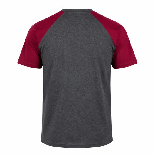 DARK GREY/BURGUNDY BROOKSVILLE T SHIRT : BT204 (8-16YRS)