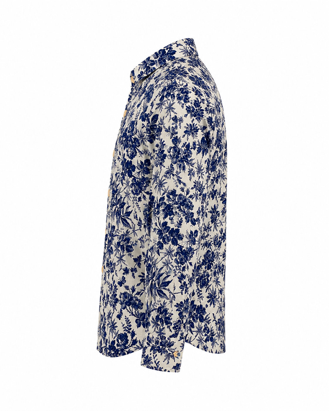BOYS’ BLUE FLORAL LONG SLEEVE SHIRT MD1511 4-6YRS
