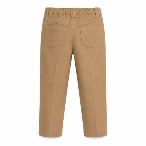SMART KHAKI TROUSERS WITH ORANGE STITCH DETAIL - AB704EXKH