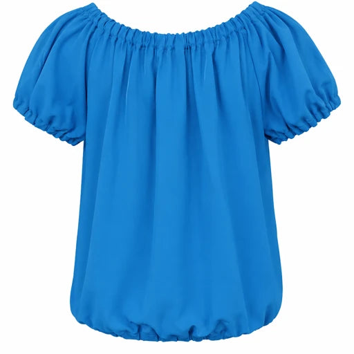 AQUA BLOOM OFF- SHOULDER BUBBLE TOP - MD13AQBLBB