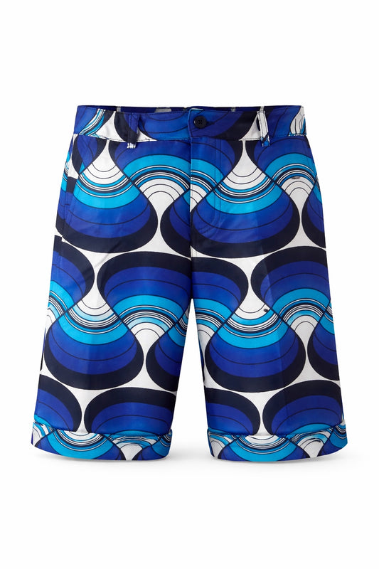BLUE BAMIDELE 3/4 ANKARA SHORTS OMABSH100 6-12YRS
