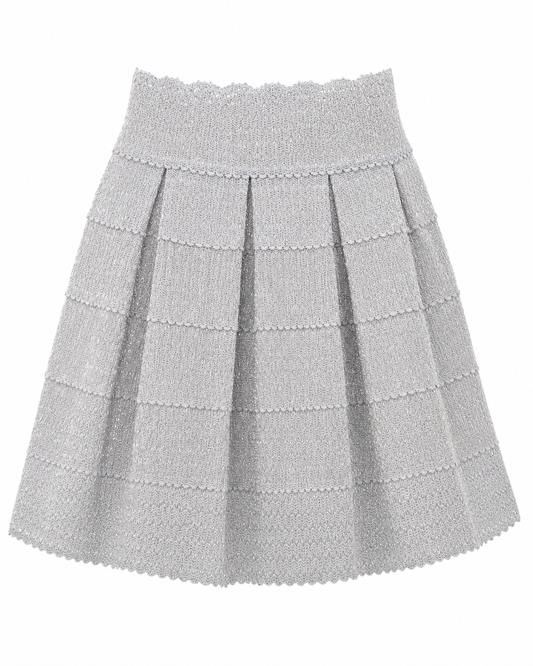 SILVERY GREY LUCY GLIMMER SKIRT (2-12 YR) - A653SLVGR