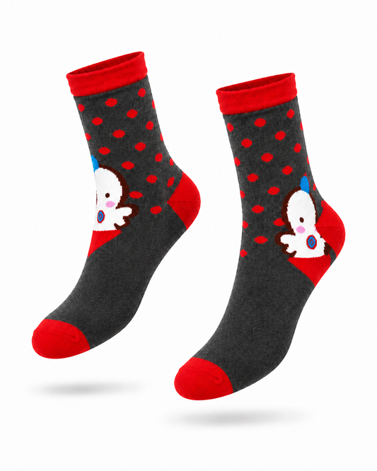 POLKA POP CHARACTER SOCKS - MS6953CHGRY