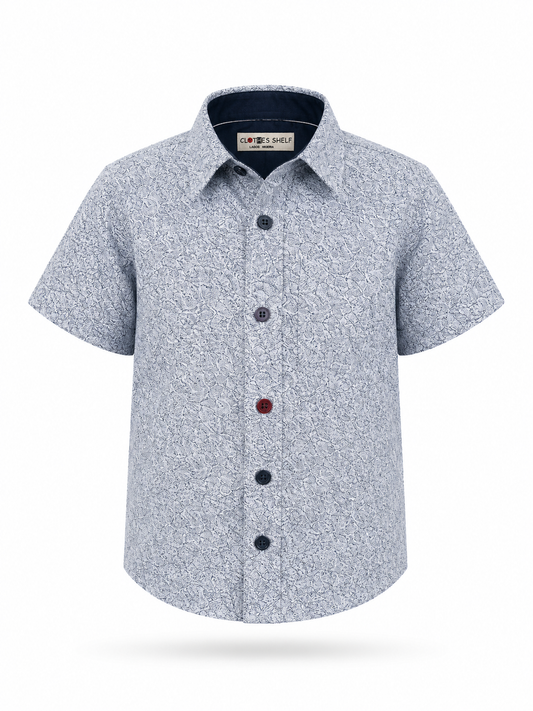 EXPLORER CONTRAST BUTTON PAISELEY SHORT SLEEVE SHIRT ( 3-8 YRS) - C6611976PSL