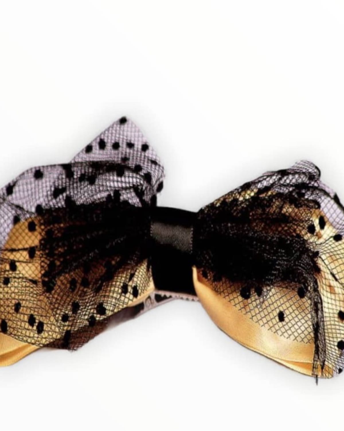MIDNIGHT PEARL LACE BOW CLIP - KH269BLKGLD
