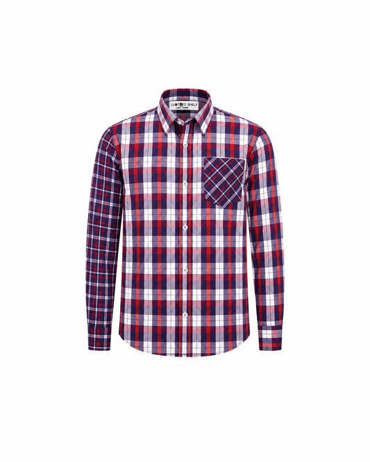 TED CHECK LONG SLEEVE SHIRT - MN329MTLBL