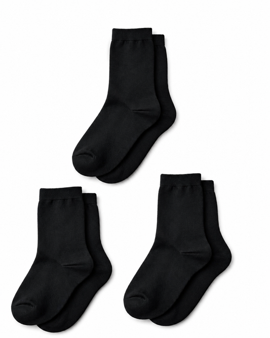 CLASSIC JET BLACK COTTON RICH SOCKS - SK123C3BLK