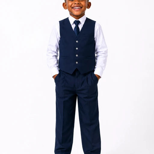 ROYAL NAVY BLUE BENJY WAISTCOAT SET - AG133NVYBL