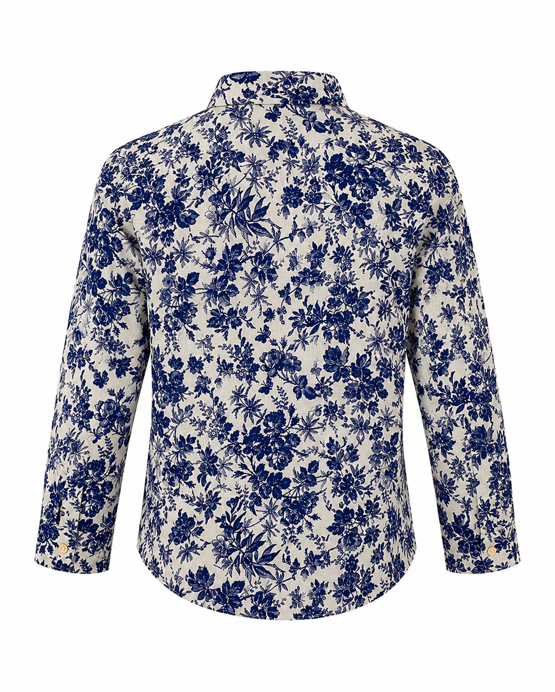 BOYS’ BLUE FLORAL LONG SLEEVE SHIRT MD1511 4-6YRS