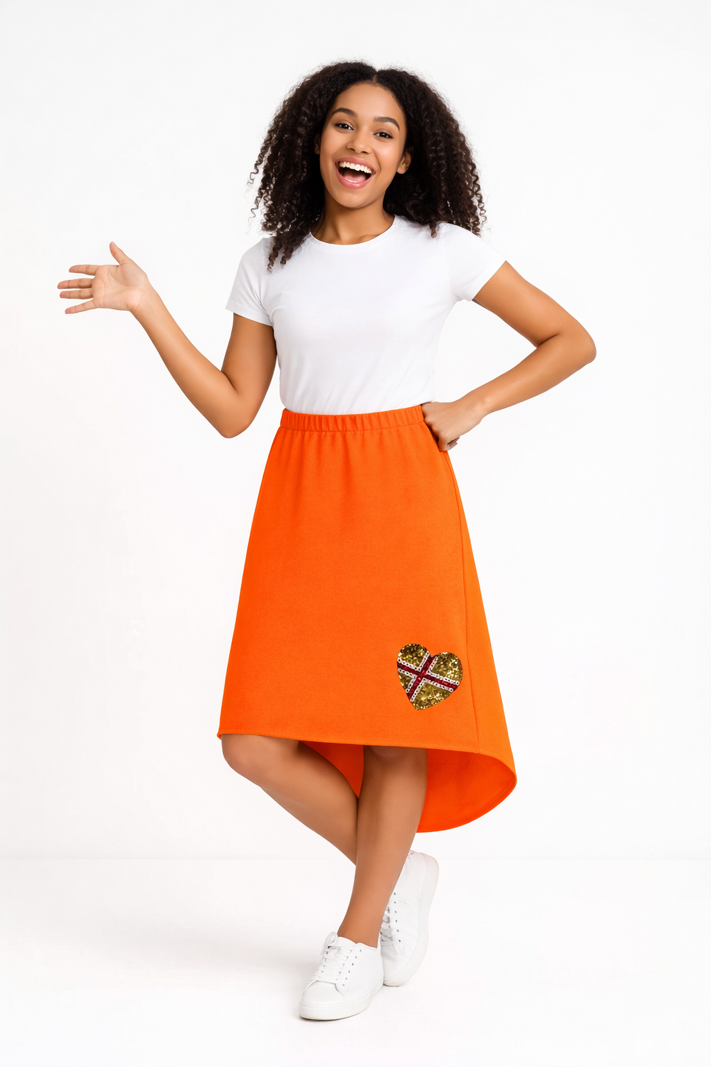 NEON LUXE HEART HI-LO SKIRT - B698126NEORG