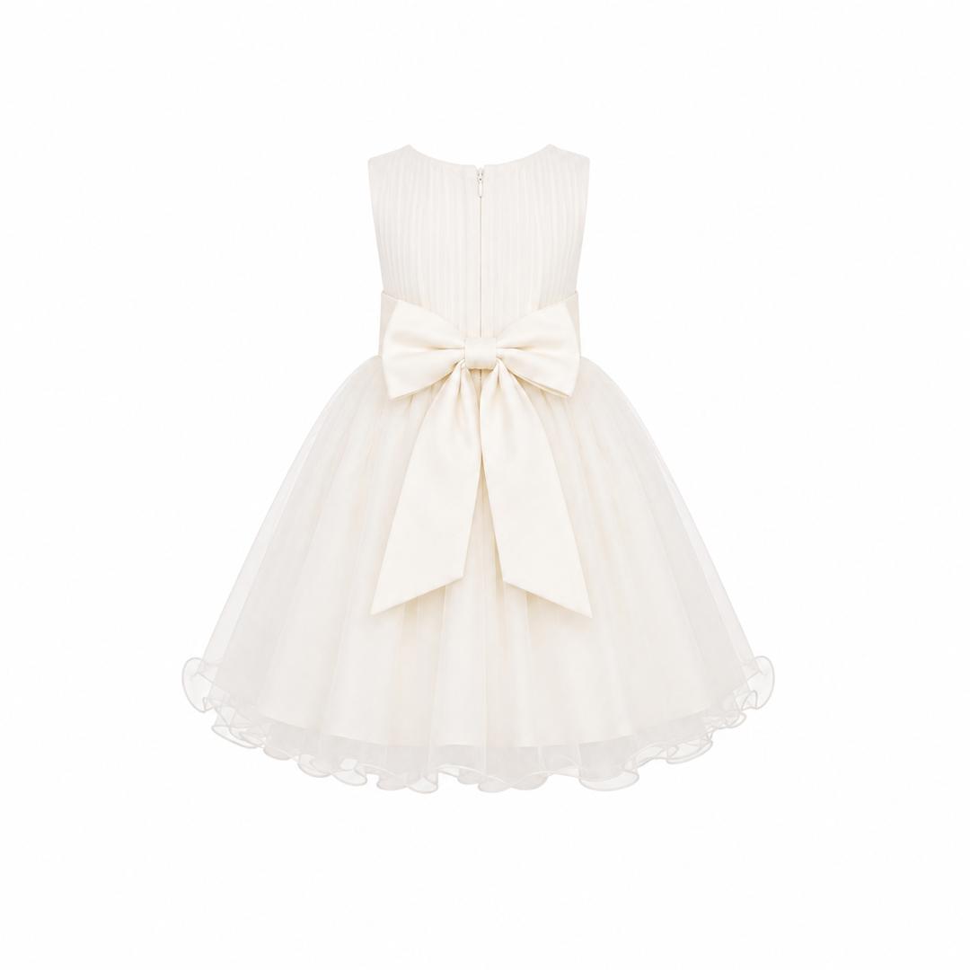 IVORY PRINCESS DOUBLE BOW DRESS - MD859IVY