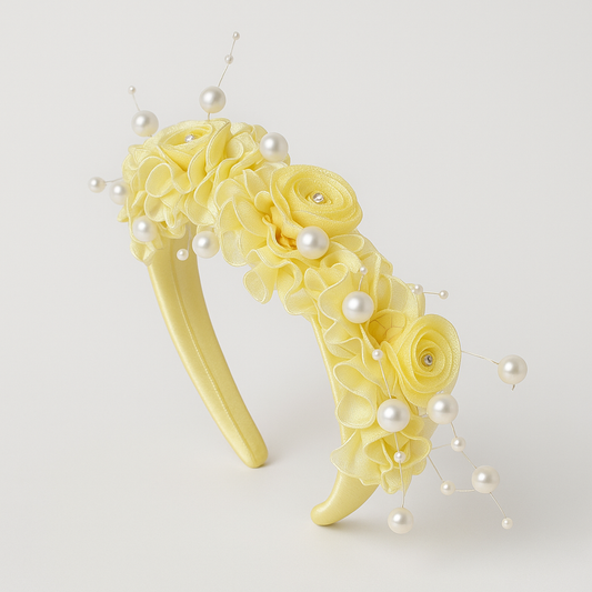 ✨PALE BLOSSOM PEARL CROWN HEADBAND - CBH10425221YELL