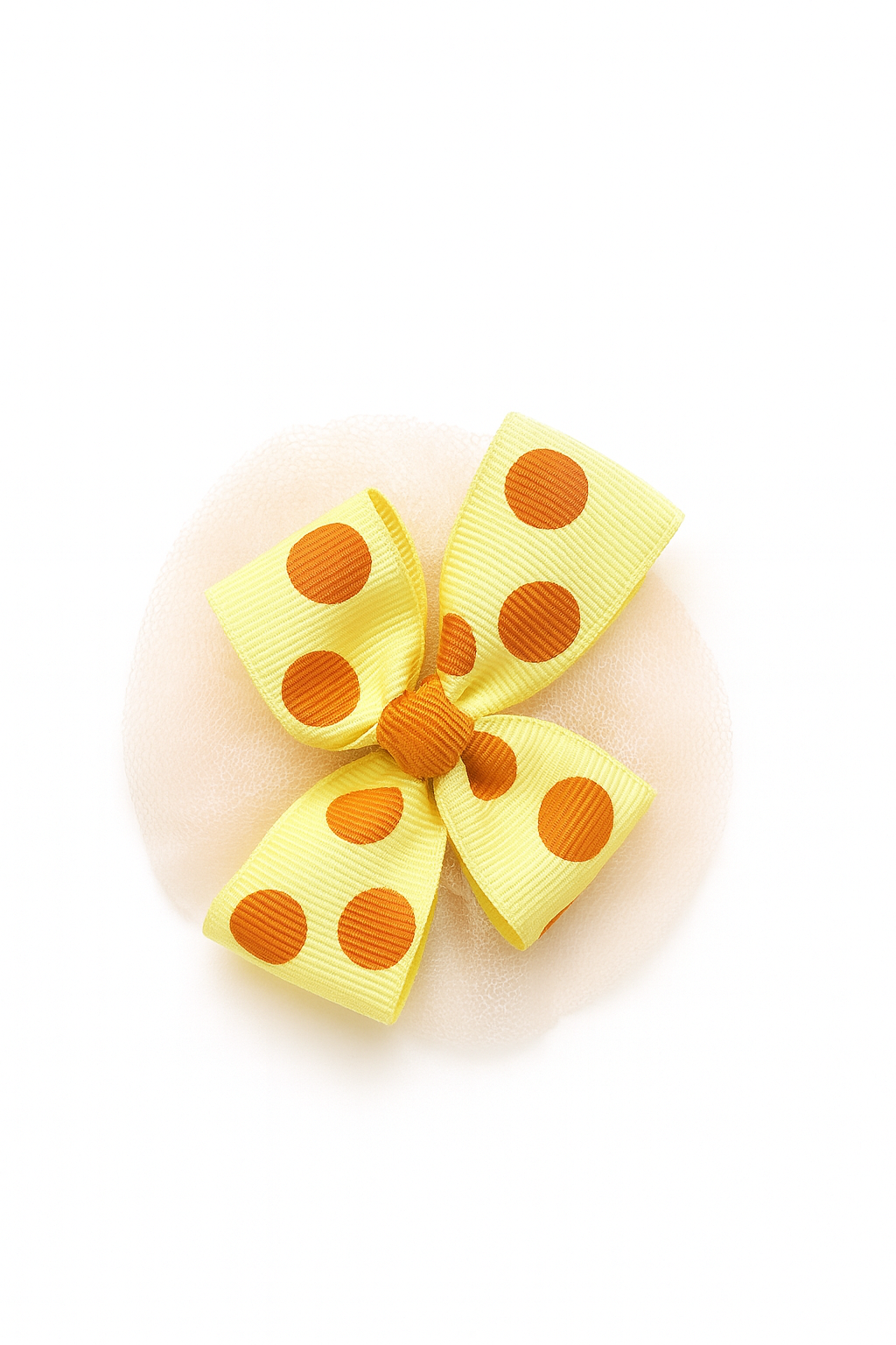 POLKA TULLE PUFF YELLOW CLIP BOW - CHBC13YL