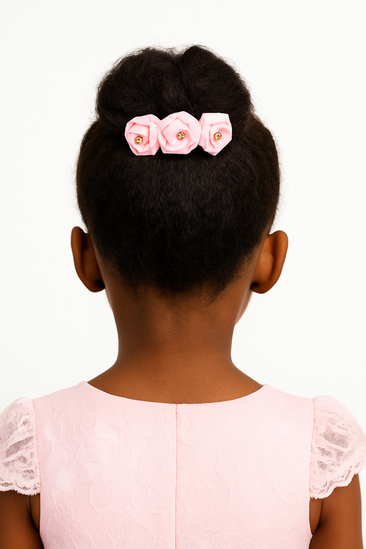 SWEET PINK ROSETTE HAIR COMD - 71022125PNK