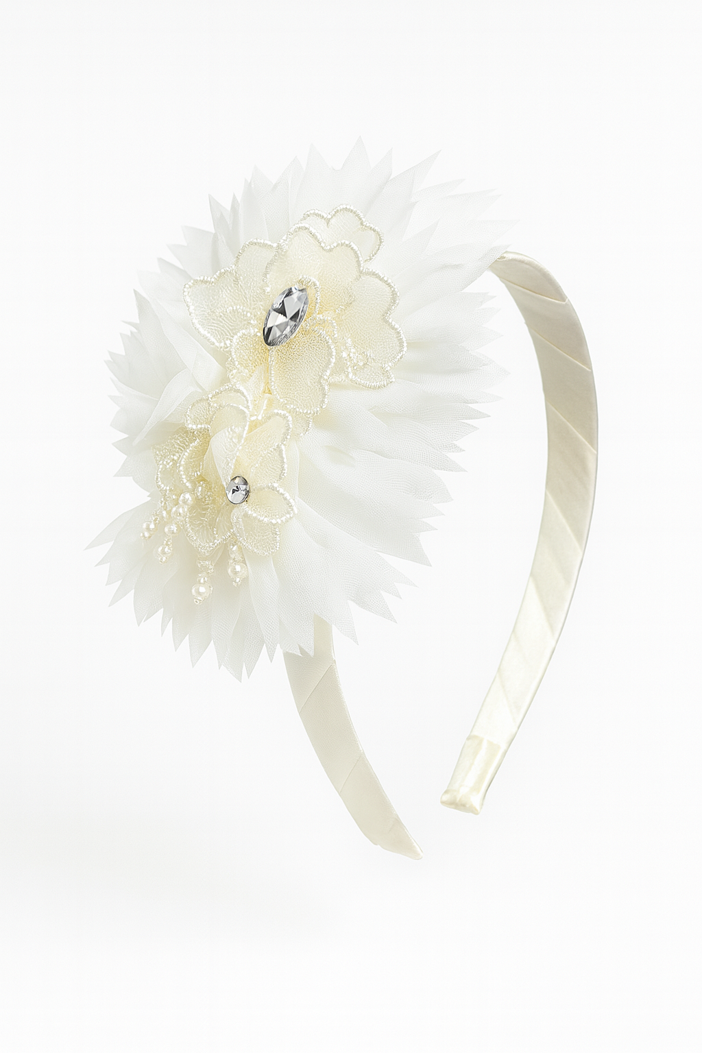 WHITE CRYTAL PETAL HEADBAND - BH9825355
