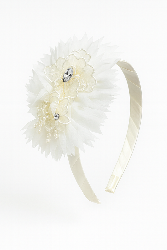 WHITE CRYTAL PETAL HEADBAND - BH9825355