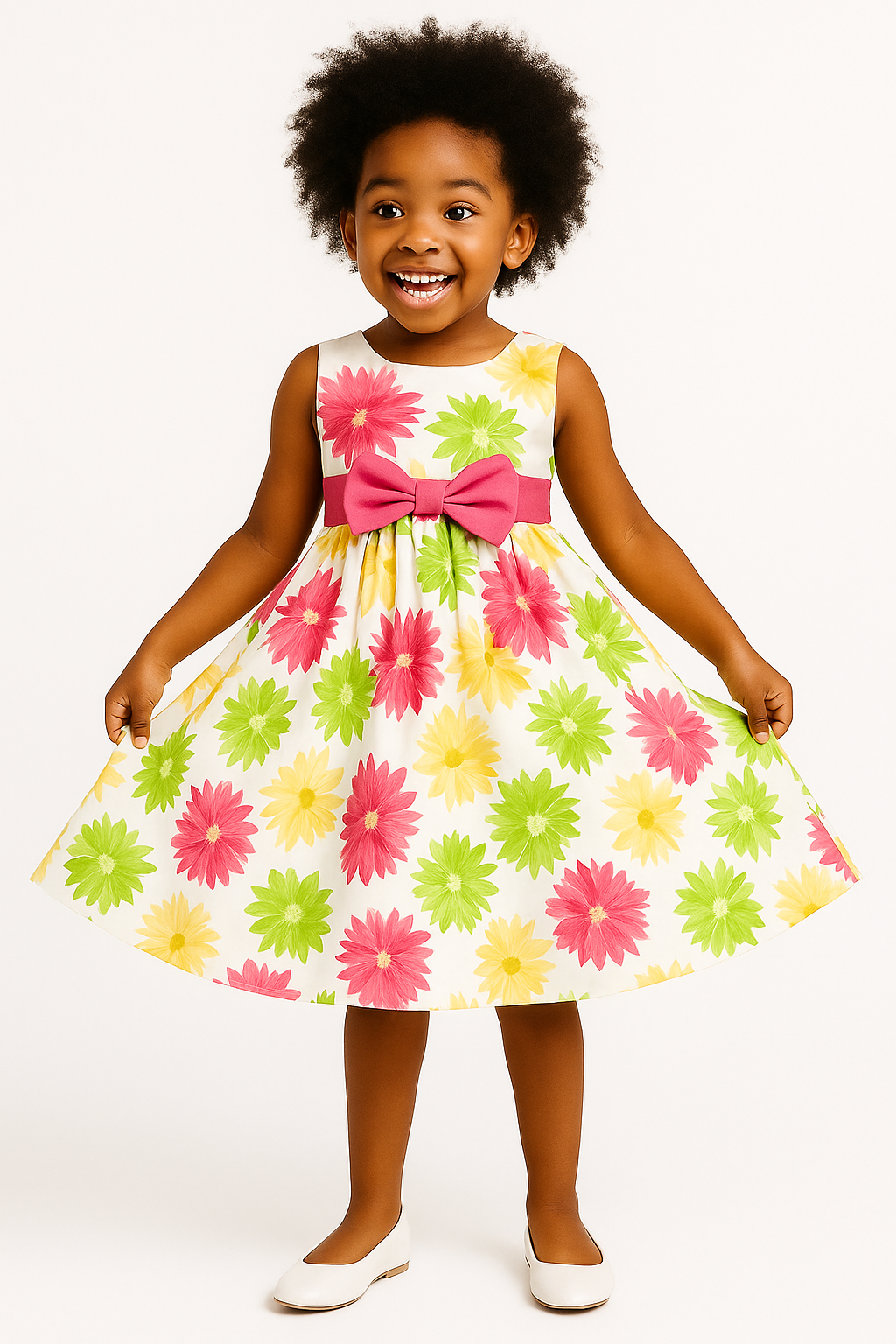 FLORAL BLOOM BOW DRESS 4YR