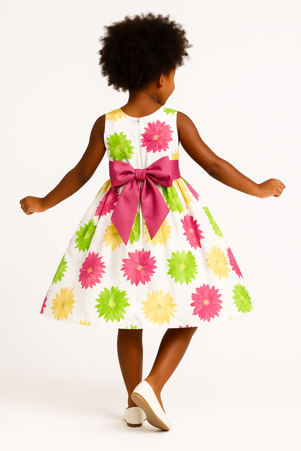FLORAL BLOOM BOW DRESS 4YR