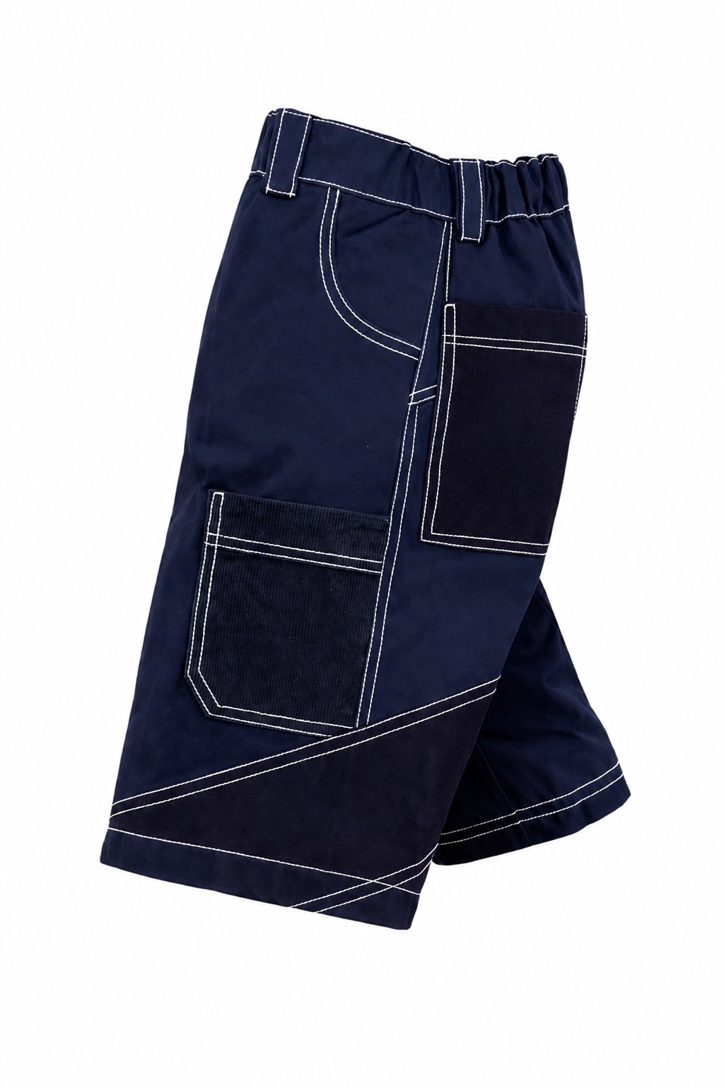 MIDNIGHT BLUE SMART UTILITY CHINOS SHORTS - B388MDNGBL