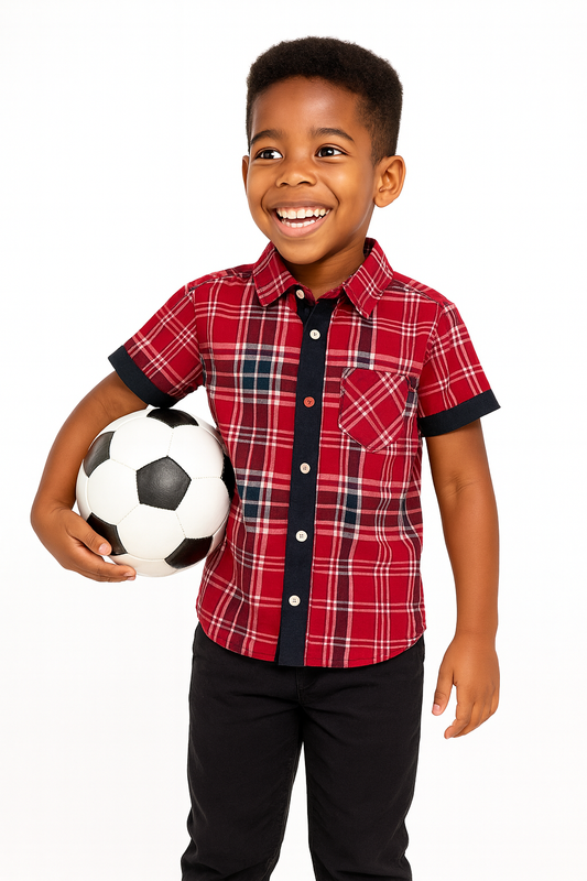 HOWARD HERITAGE CONTRAST CHECK SHIRT ( 4-12 YRS) - MDHC100RD